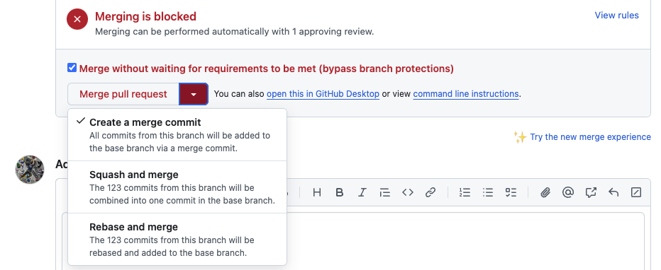 Create a merge commit 예시